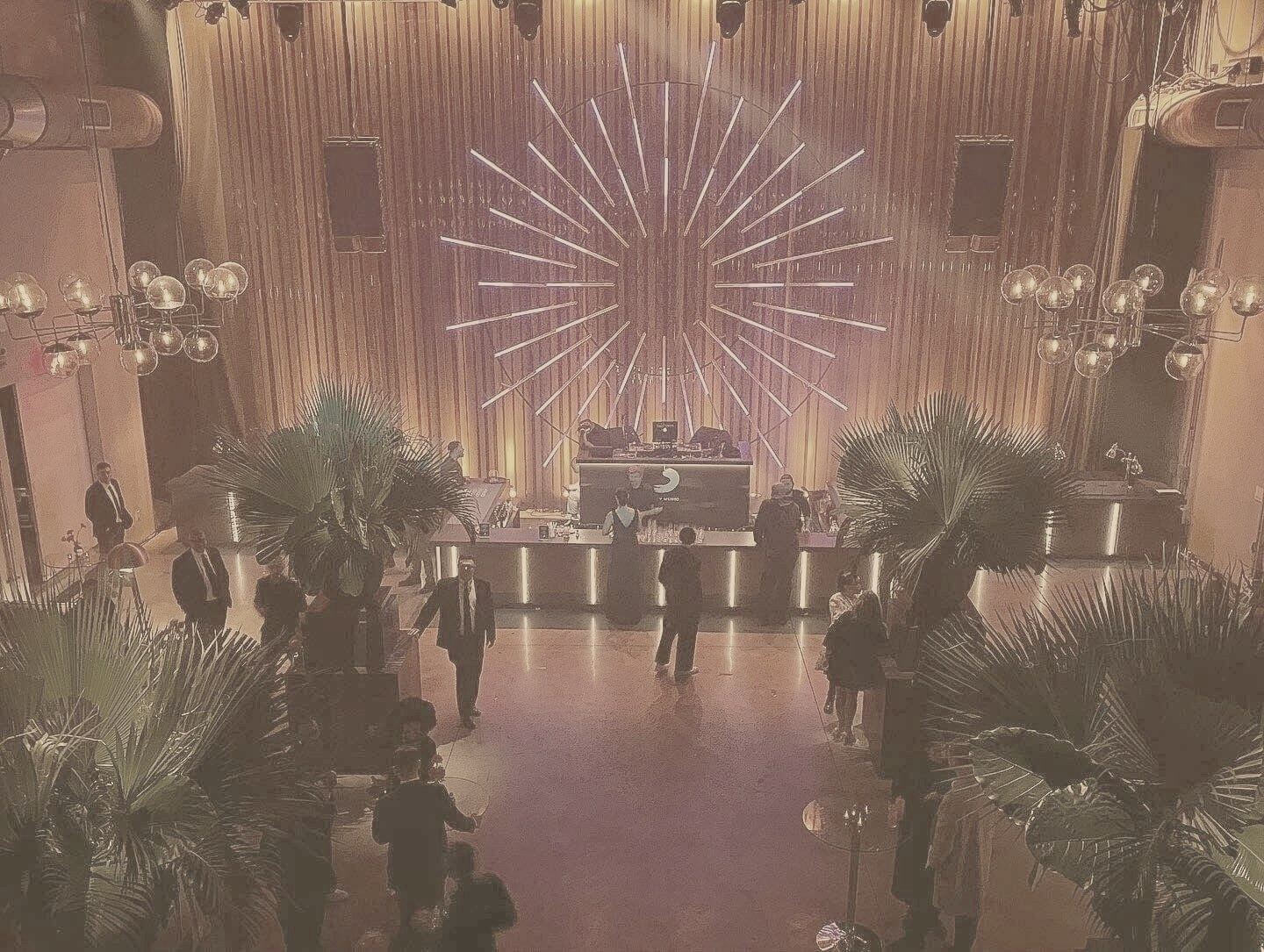 Placeholder photo: event stage with LED starburst